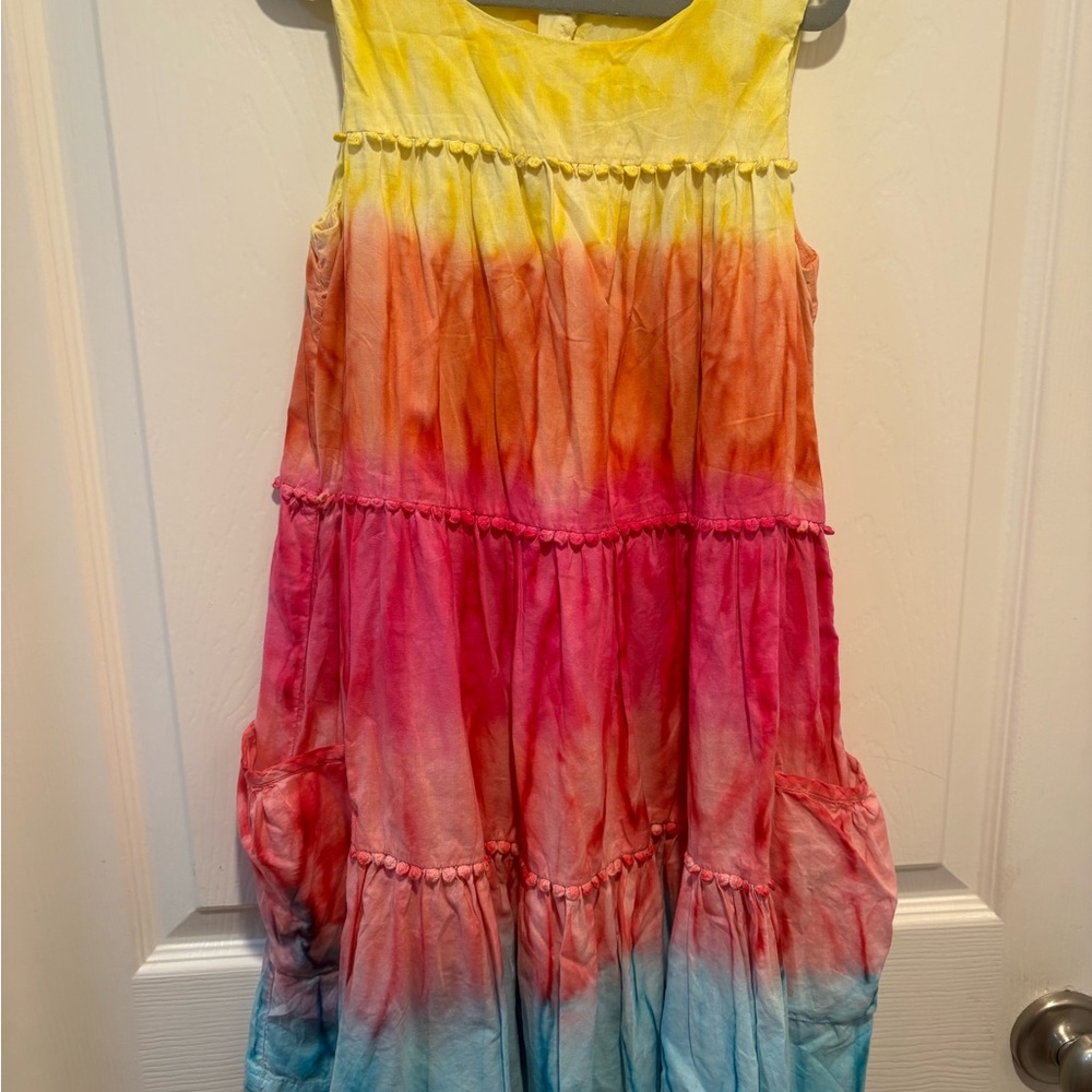Pandemonium size 7 Colorful Tie-Dye Kids Casual Dress